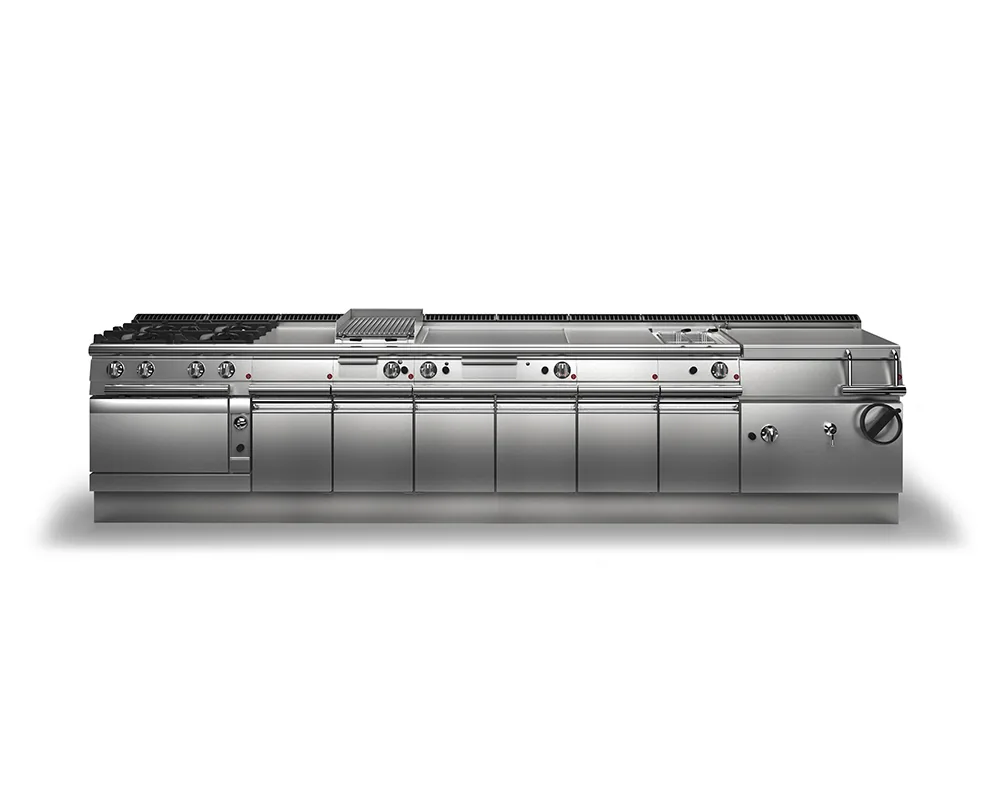 Ligne modulaire de cuisson professionnelle en inox
